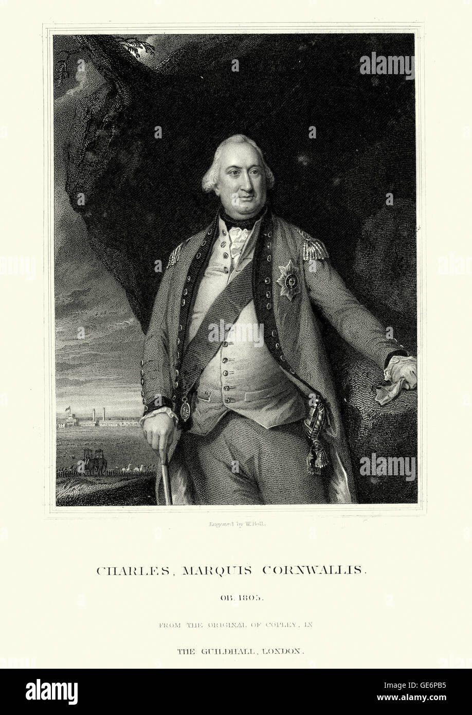 Portrait of Charles Cornwallis, 1st Marquess Cornwallis a British Army officer and colonial administrator. In the United States Stock Photo