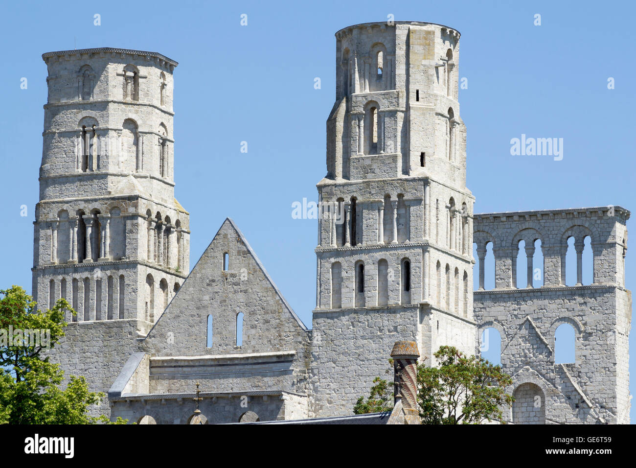 Jumièges Abbey in Normandy, France Stock Photo