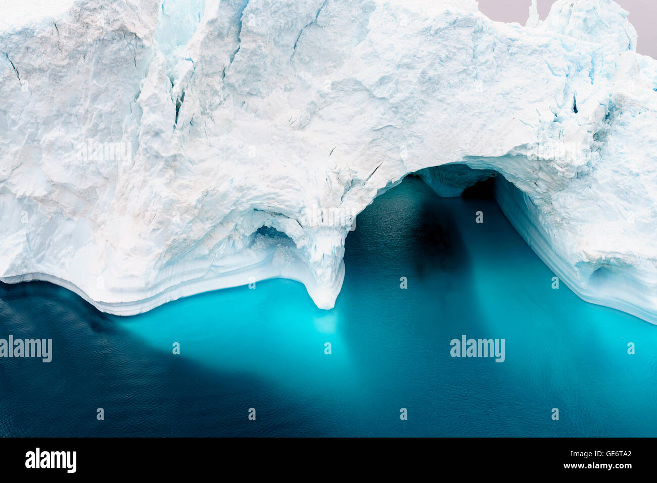 icebergs on arctic ocean in greenland Stock Photo