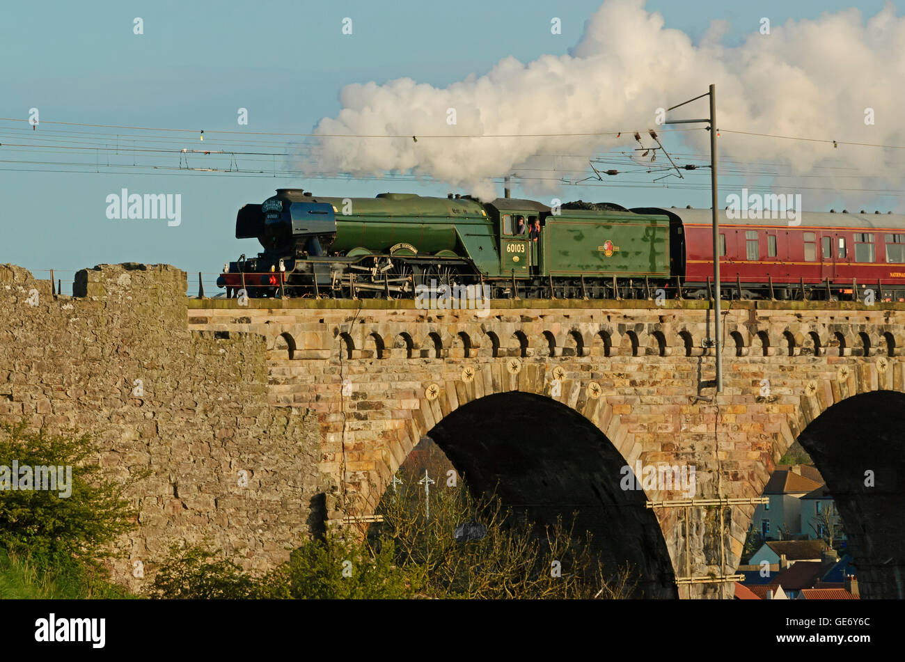 The Flying Scotsman steam engine and heritage carriages train