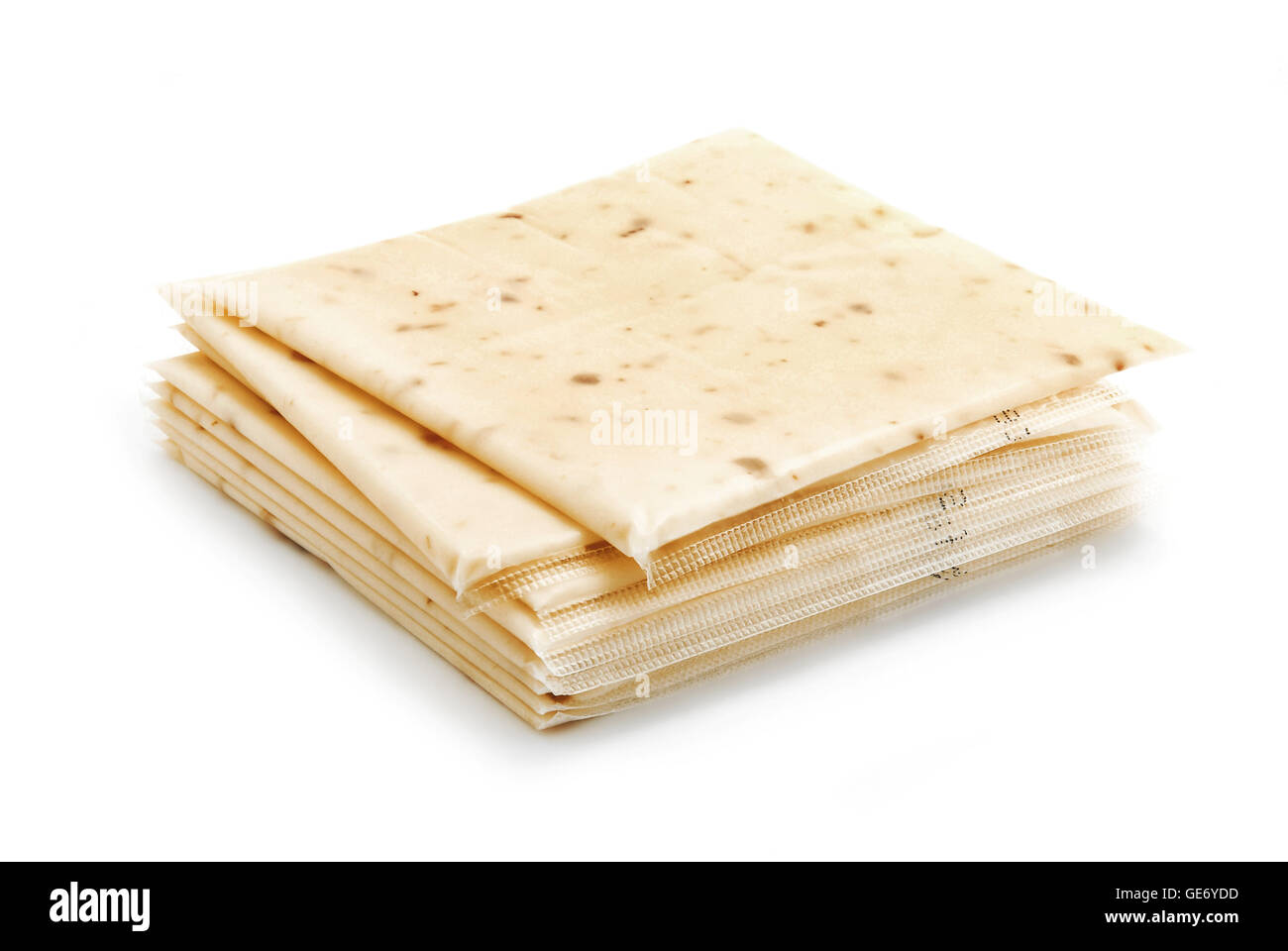 packed cheese slices Stock Photo