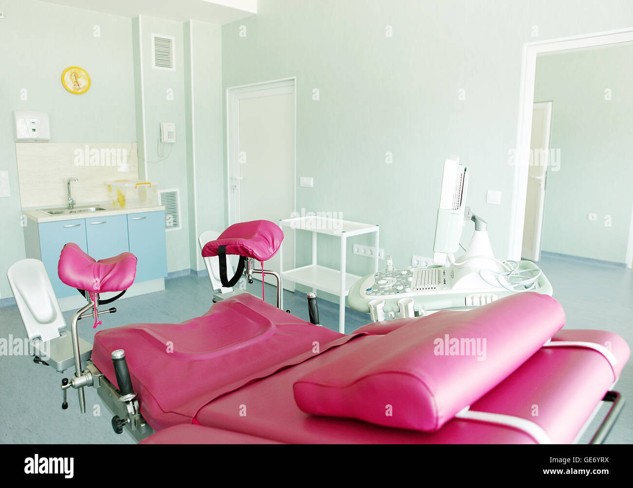 Gynecological chair in gynecological room Stock Photo Alamy