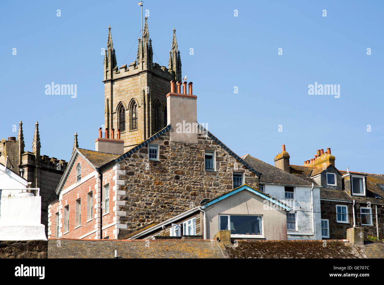 church-tower-rooftops-historic-buildings-penzance-cornwall-england