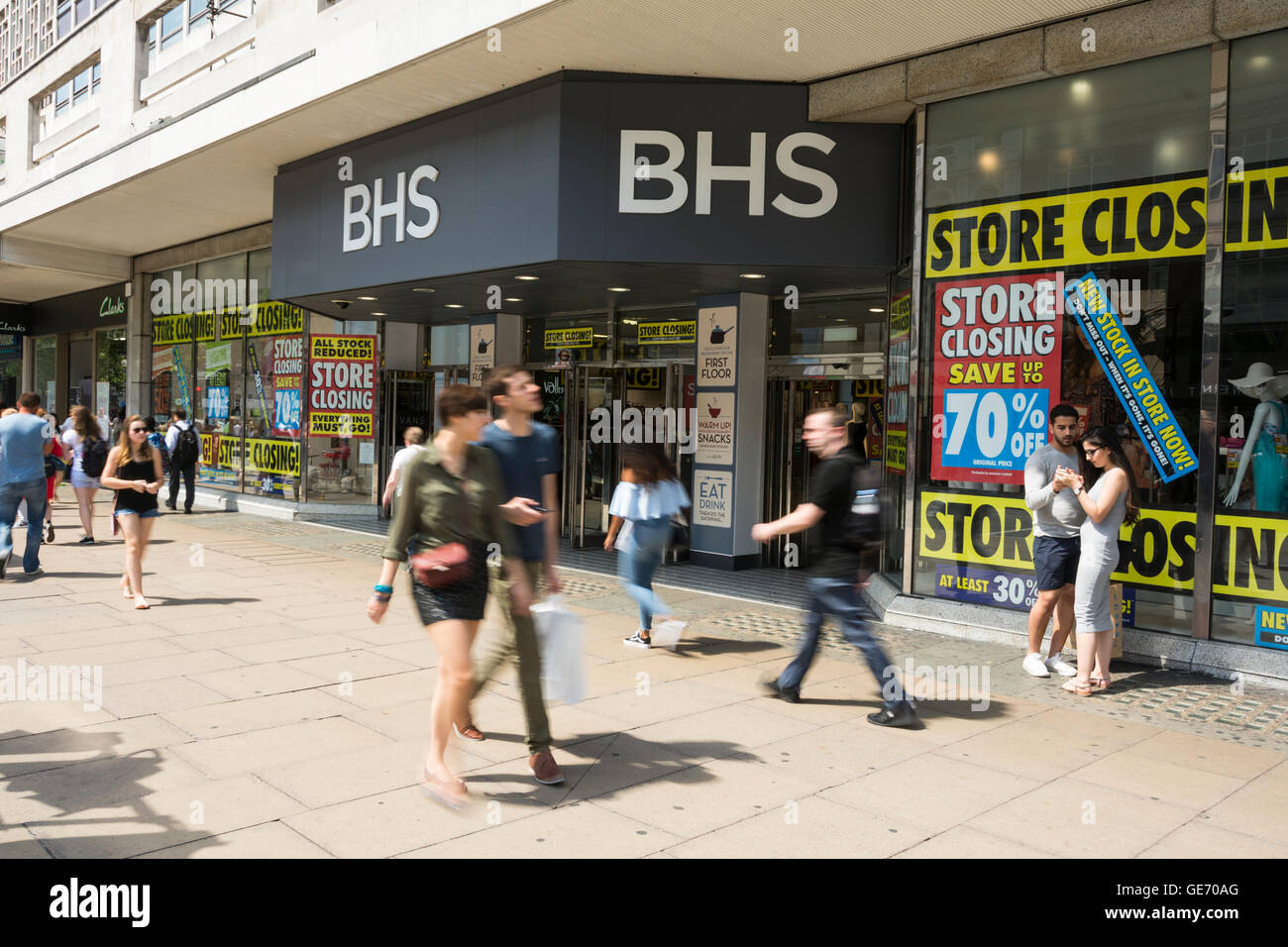 Shoppers pass in front of the former flagship BHS store on London's ...