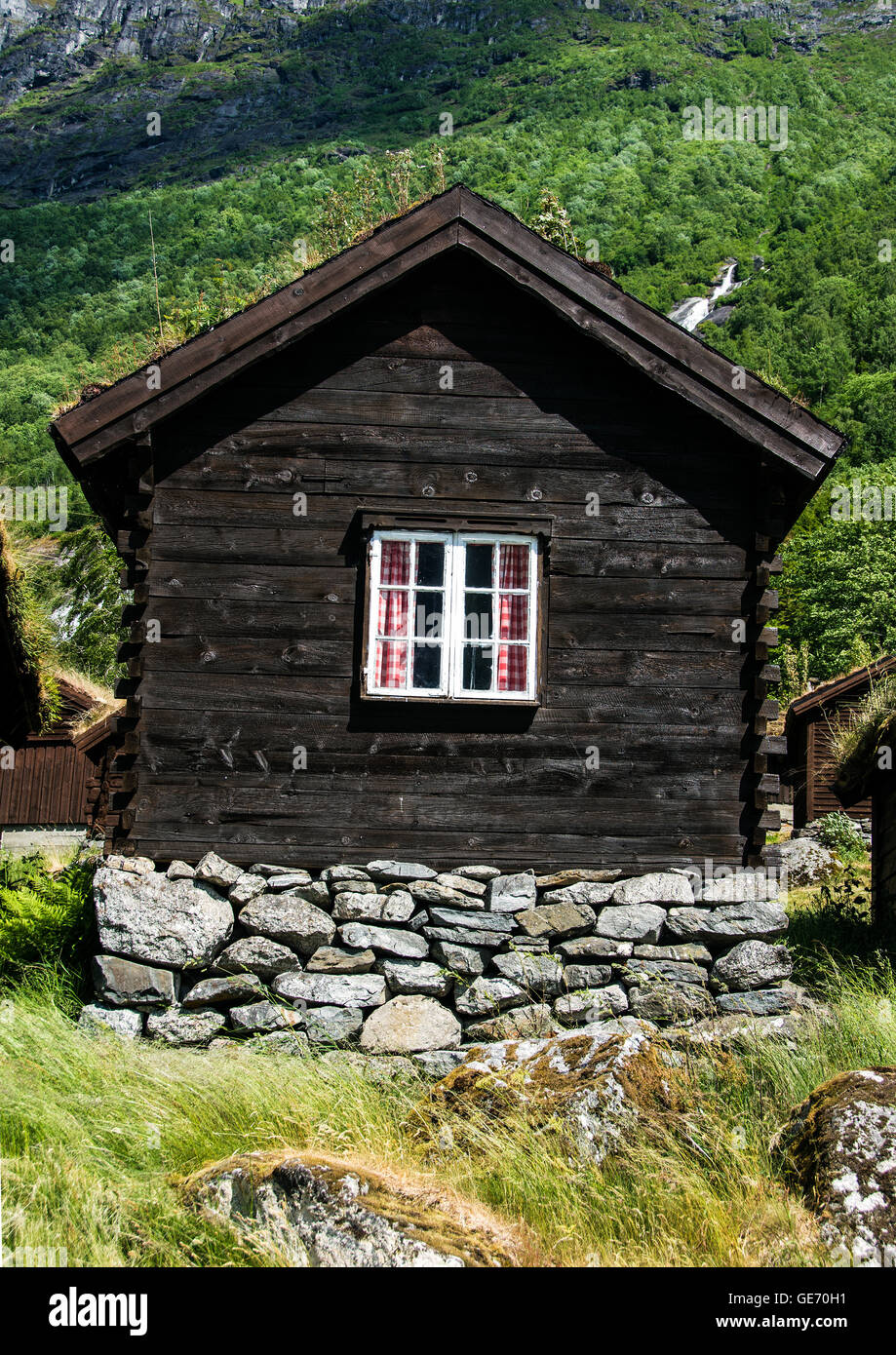 Traditional wooden house near Olden, Norway Stock Photo Alamy