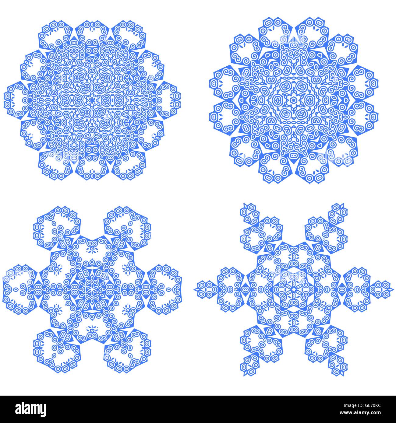 Set of Blue Snowflakes Stock Vector Image & Art - Alamy
