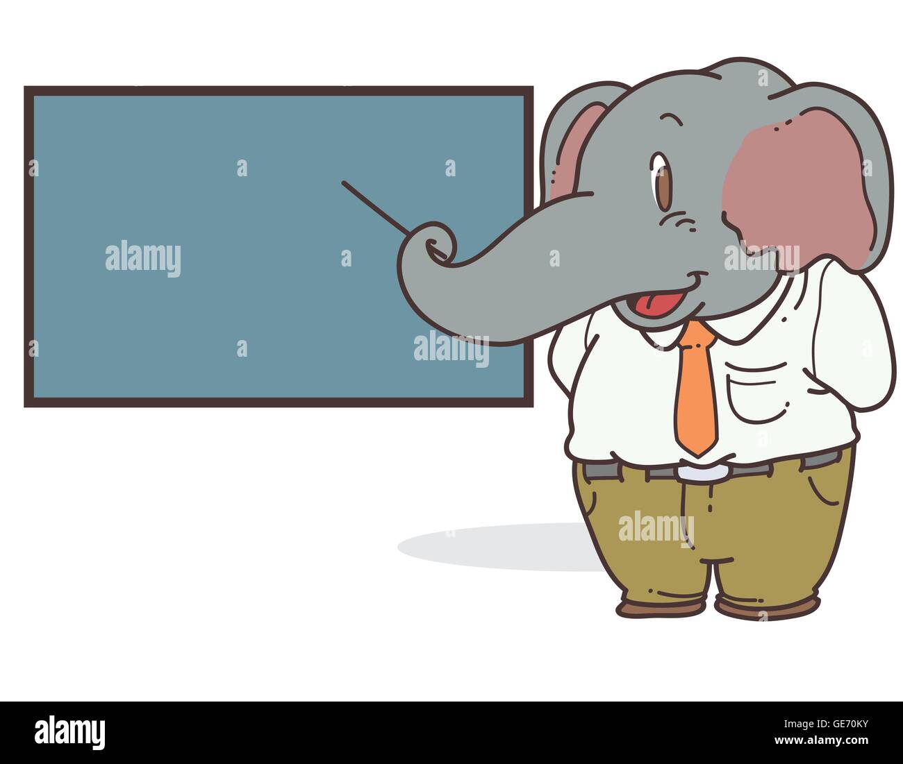 Cartoon elephant teacher Stock Vector