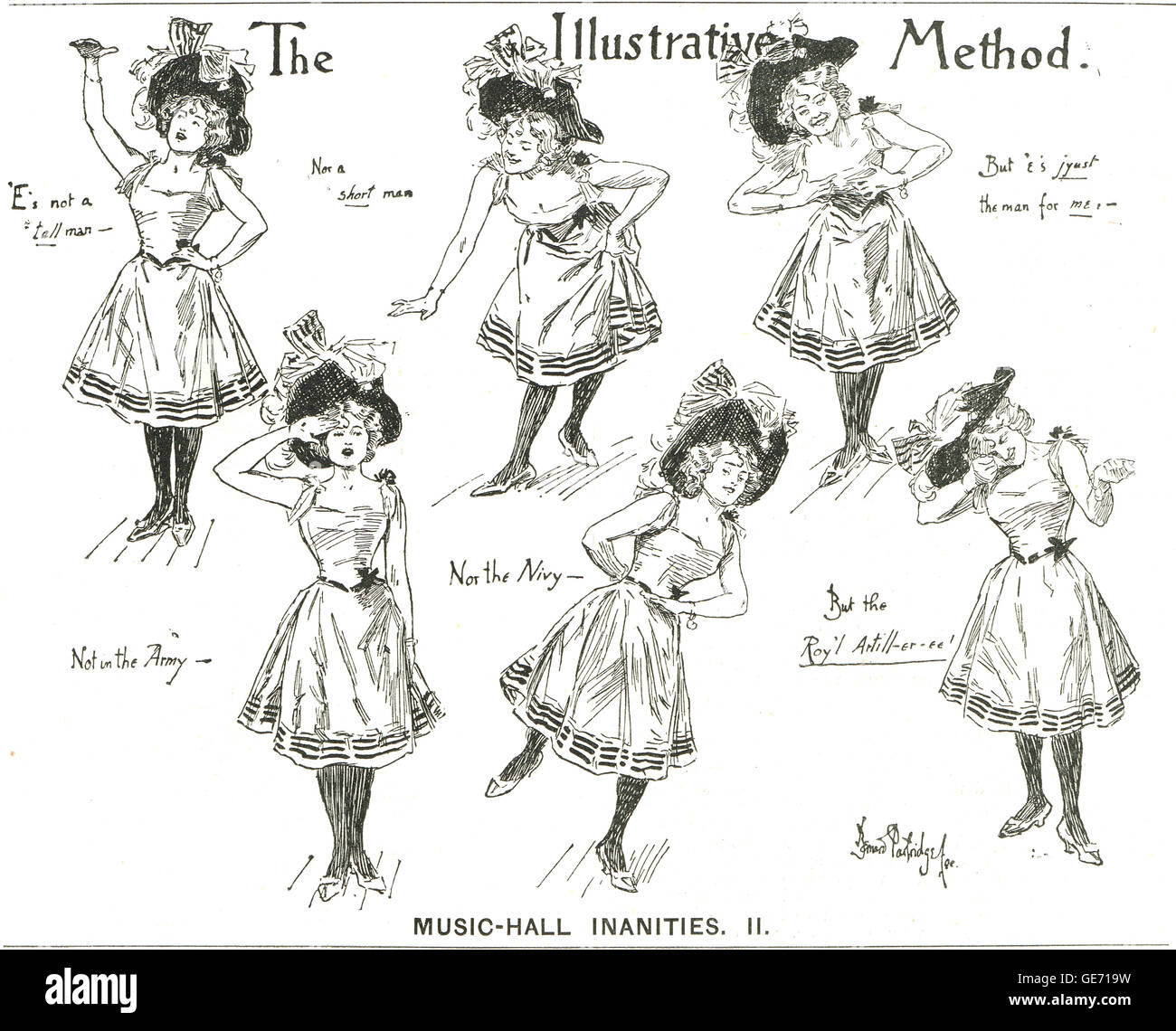 Victorian Music hall inanities, literal interpretation acting Stock