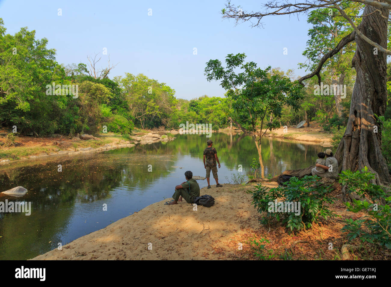 Trekking in Chinnar Wildlife Sanctuary (Kerala) Stock Photo