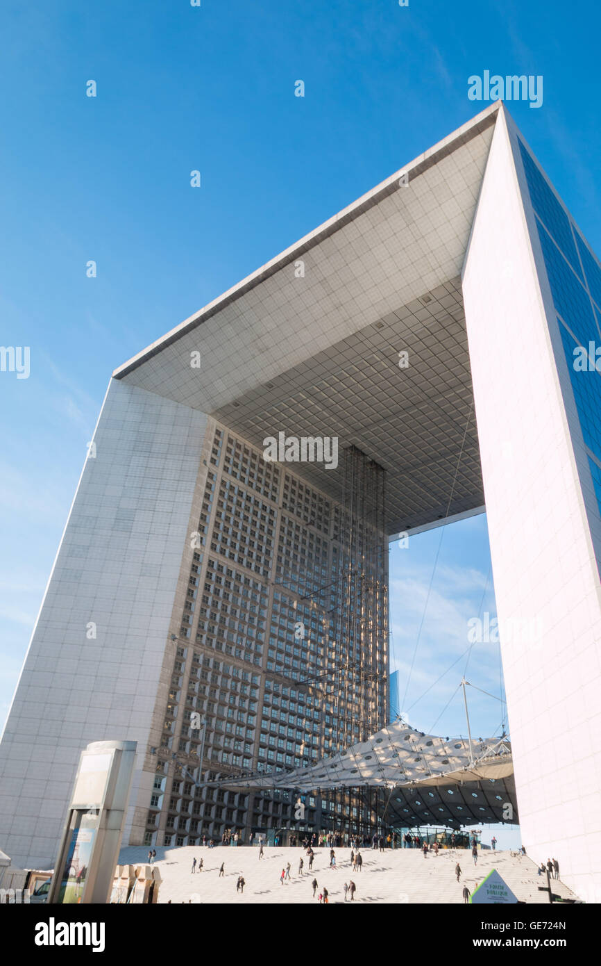 The big arch building in La Defense Paris Stock Photo