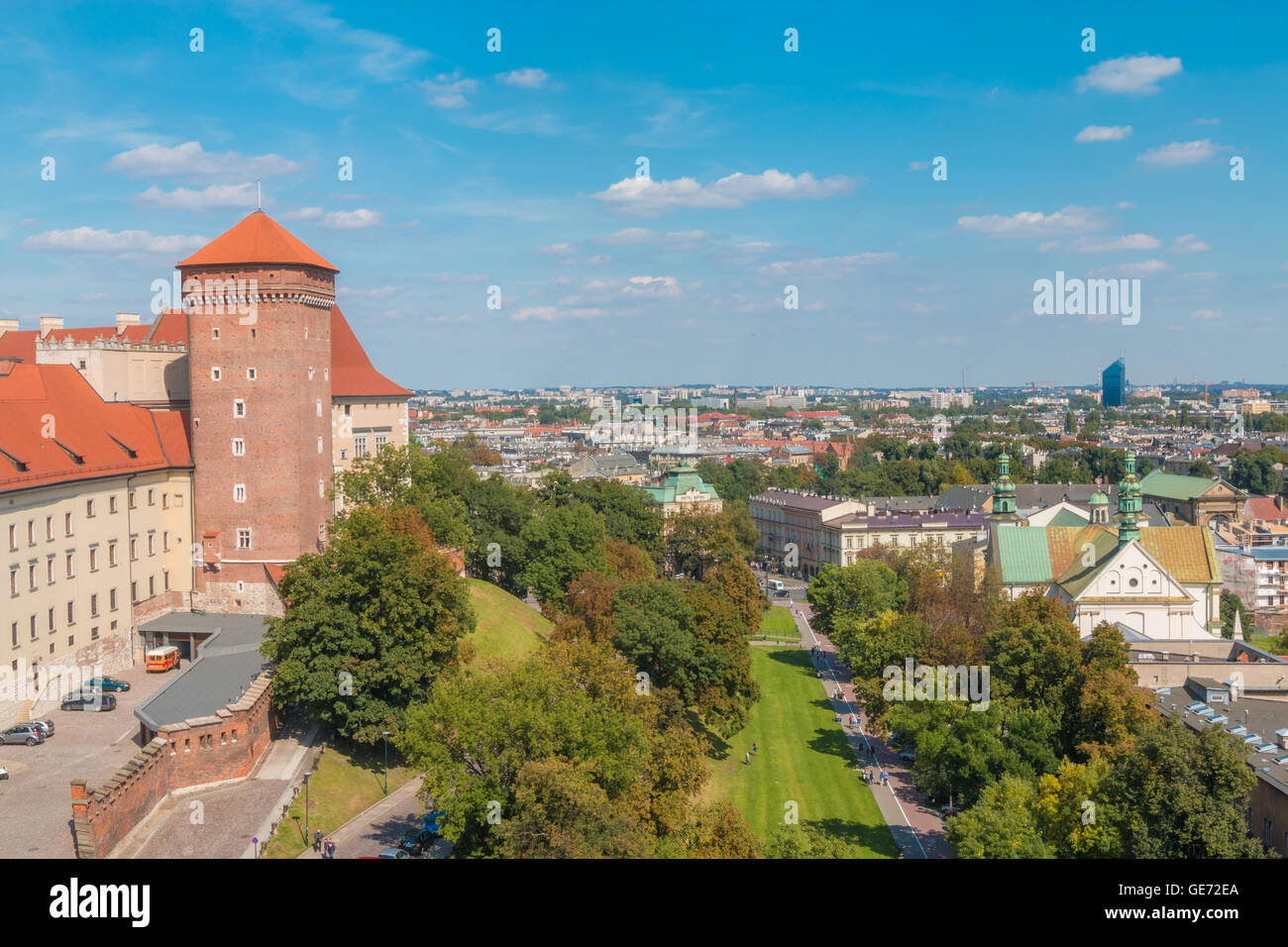 View of Krakow city in Poland Stock Photo