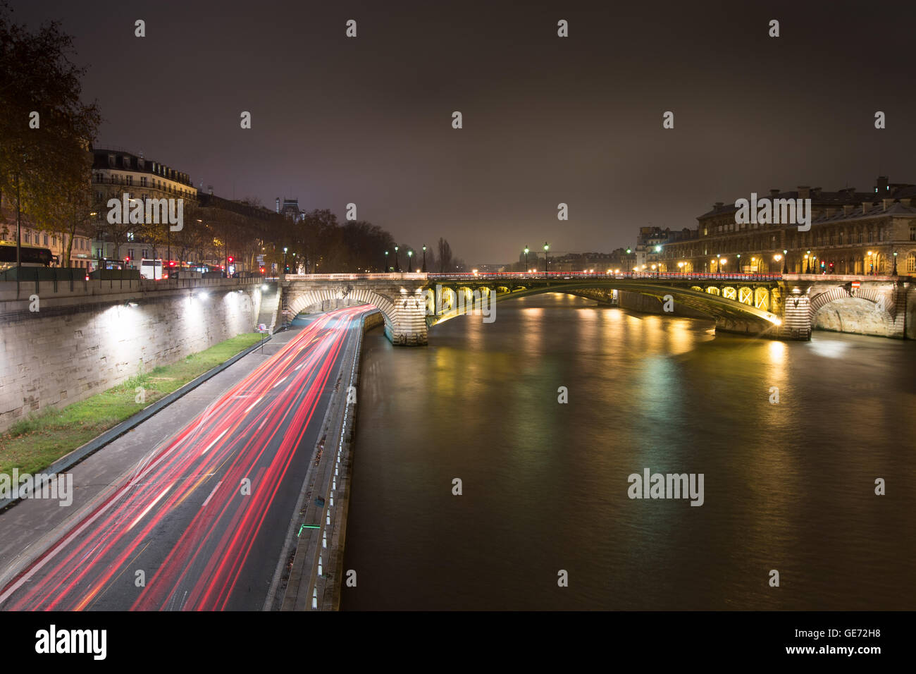 Night lights of Paris Stock Photo