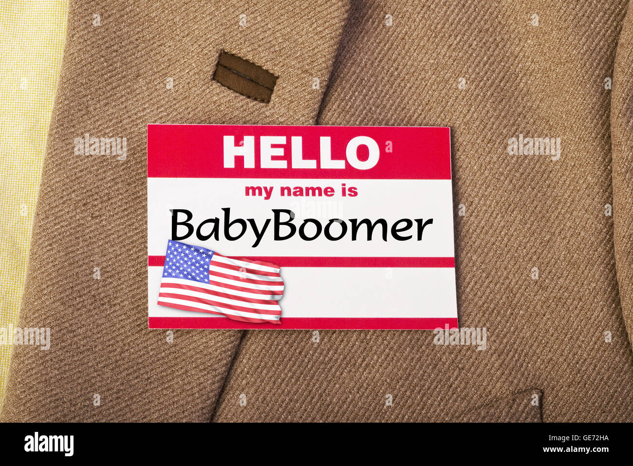 My name is Baby Boomer. Stock Photo