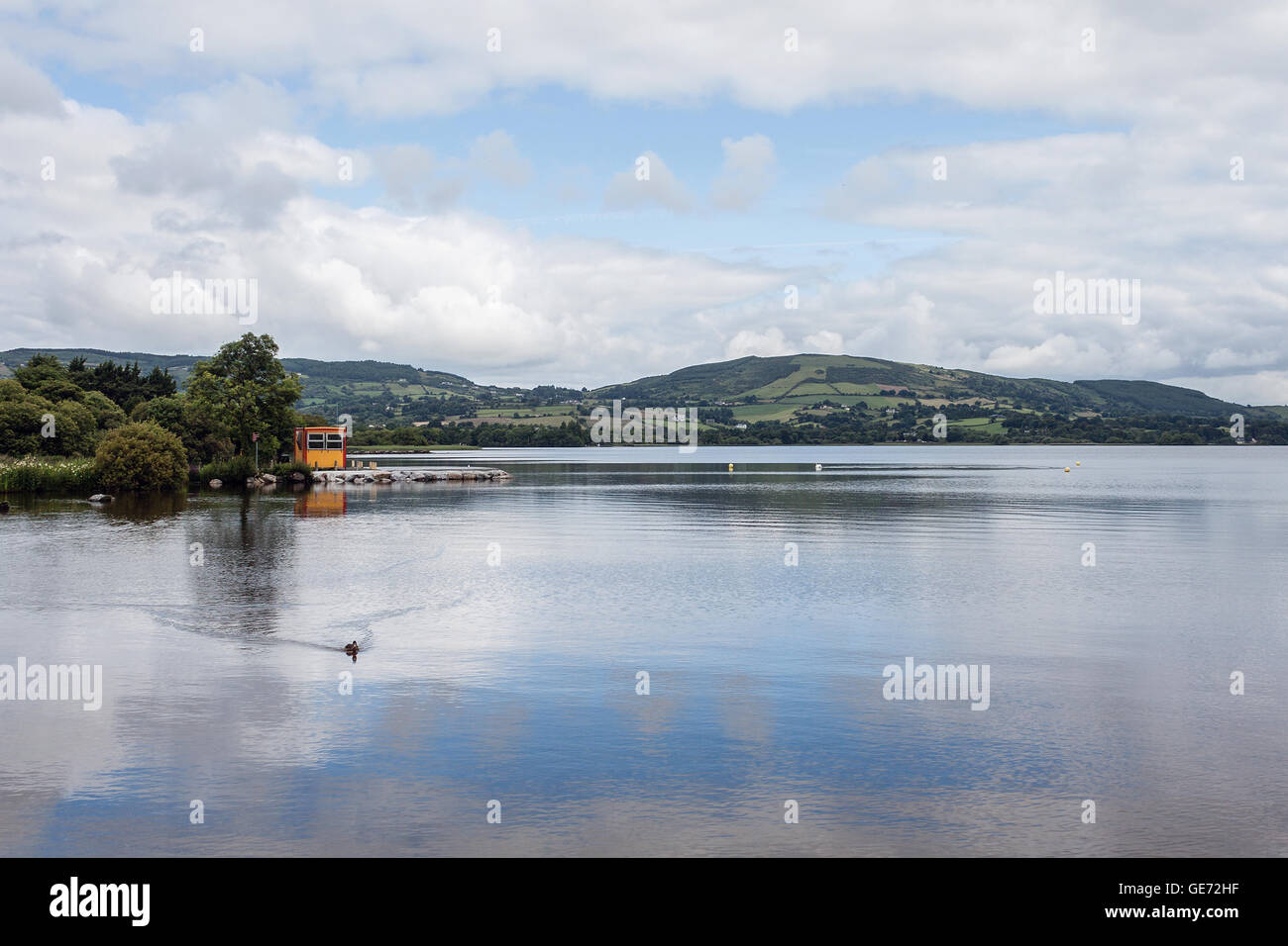 Boathouse on Lough Derg lake, River Shannon, Ballina, Munster, Ireland Stock Photo