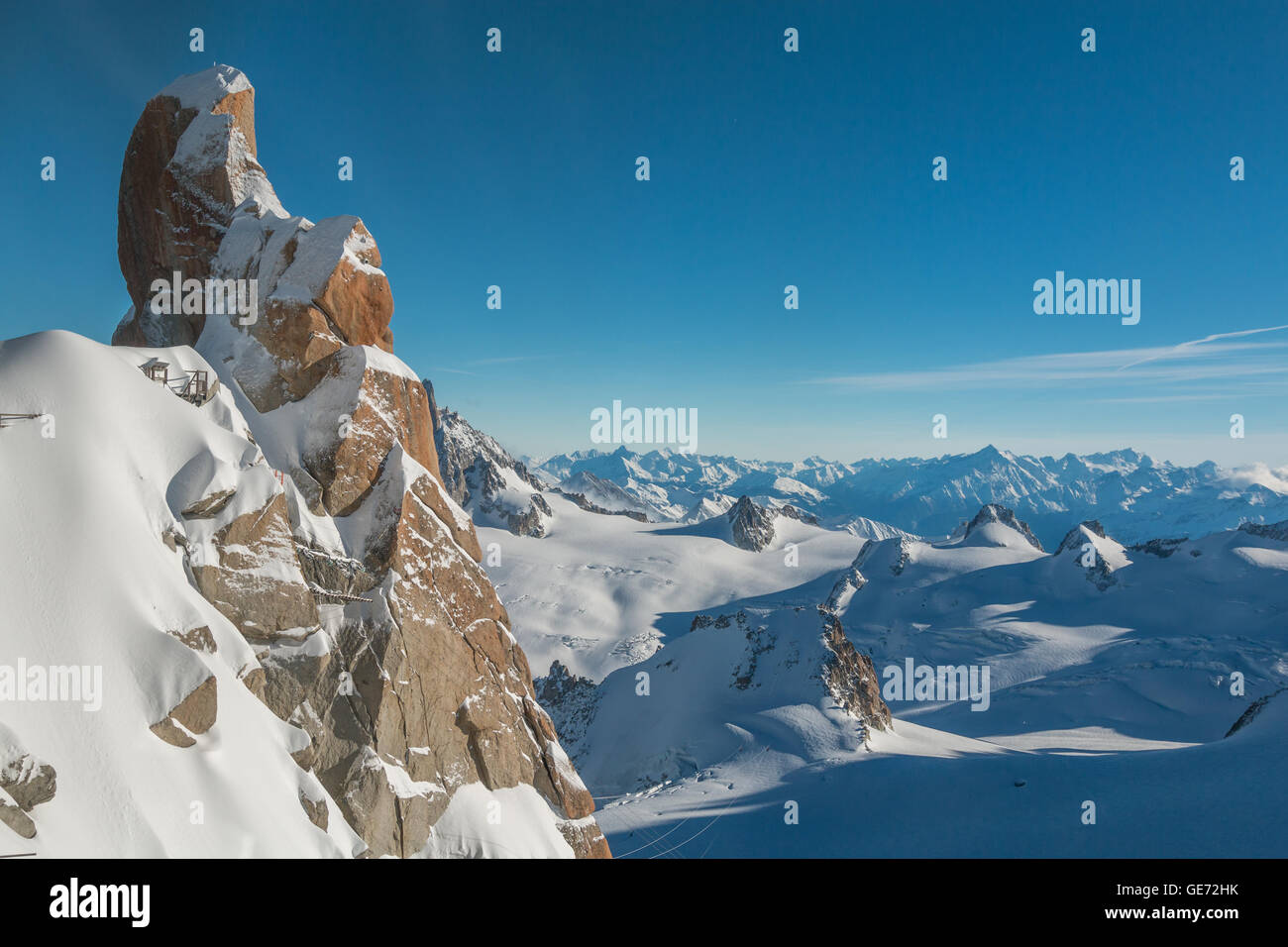 Aiguille du Midi view of French Alps Stock Photo - Alamy