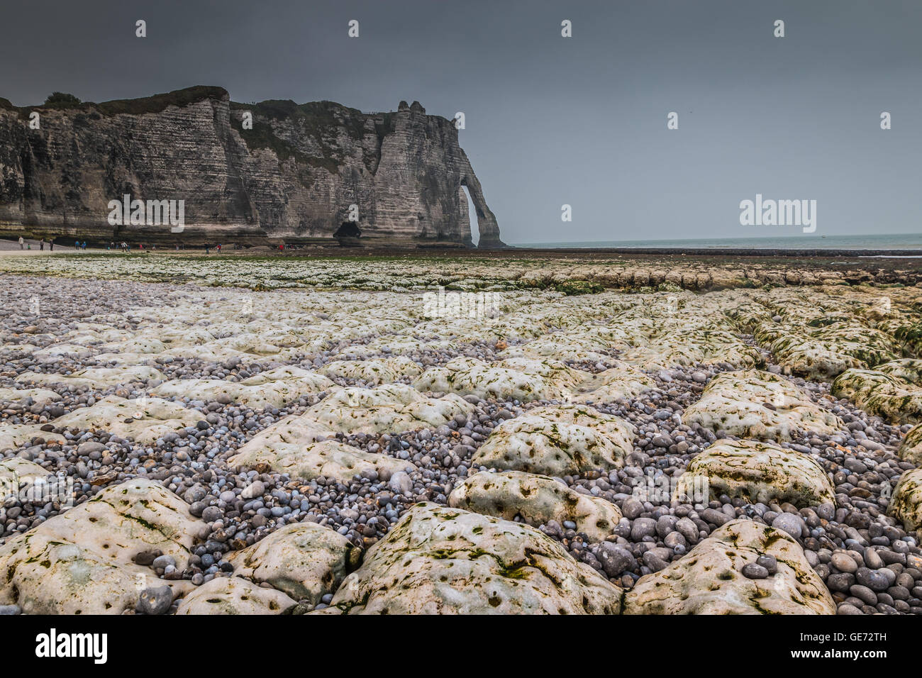 View of Etretat beach in France Stock Photo - Alamy