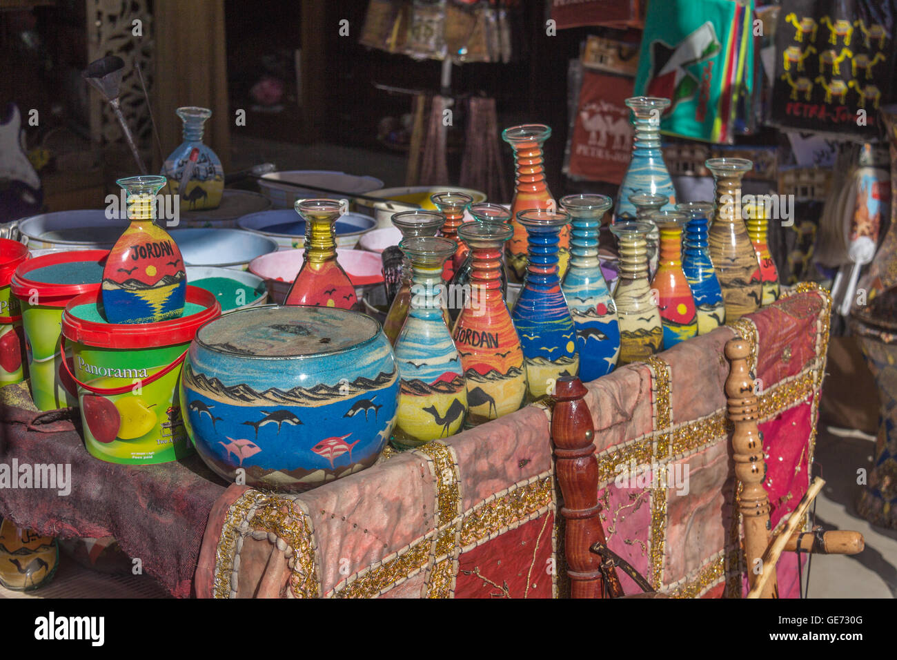 Desert sand art in Jordan Stock Photo Alamy