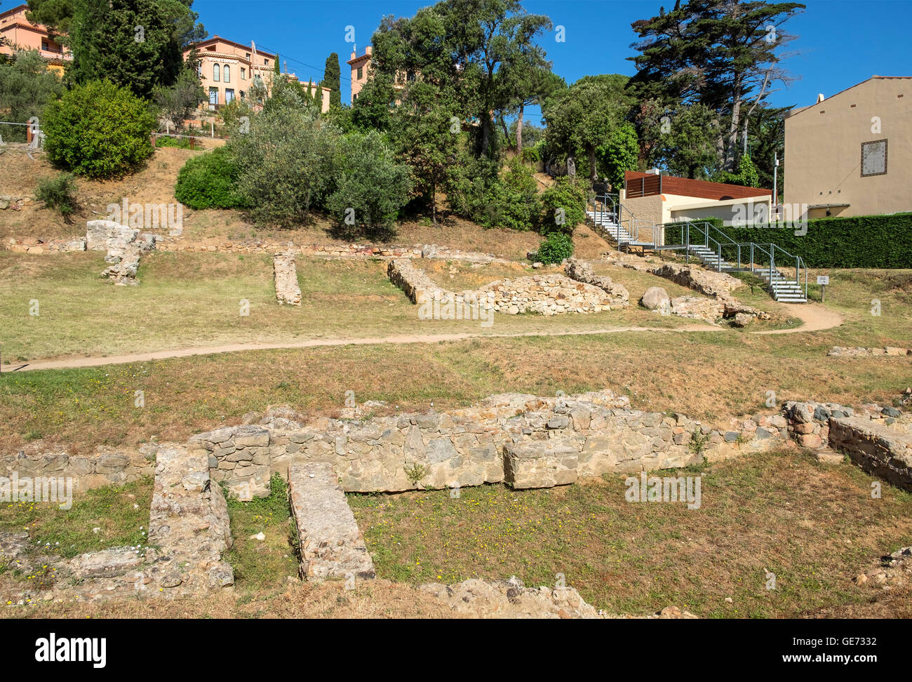 The Roman Villa of ' Ametllers ' ( !st century BC - 6th century AD ) in Tossa de Mar, Costa Brava, Spain Stock Photo