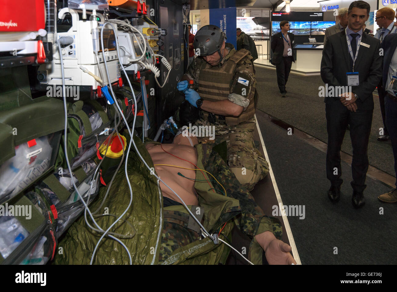 The stand of CAE Defence and Security. Stock Photo