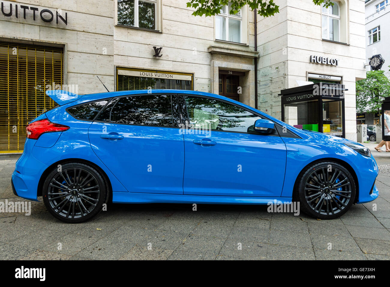 BERLIN - JUNE 05, 2016: Compact car Ford Focus RS (third generation). Classic Days Berlin 2016. Stock Photo