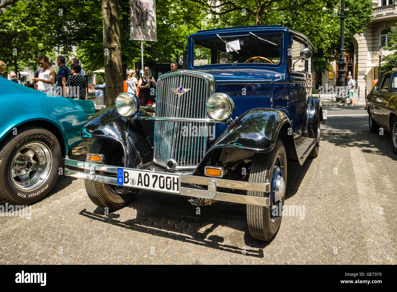 BERLIN - JUNE 05, 2016: Vintage car Hanomag 4/23 PS. Classic Days Berlin 2016. Stock Photo