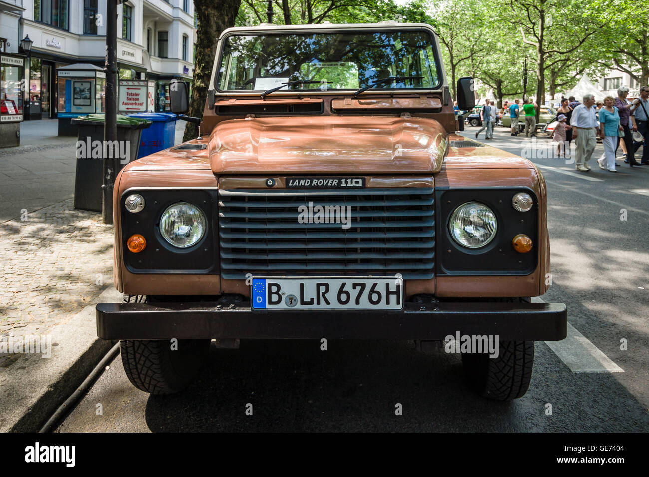 BERLIN - JUNE 05, 2016: Off-road vehicle Land Rover Defender, 1983. Classic Days Berlin 2016. Stock Photo