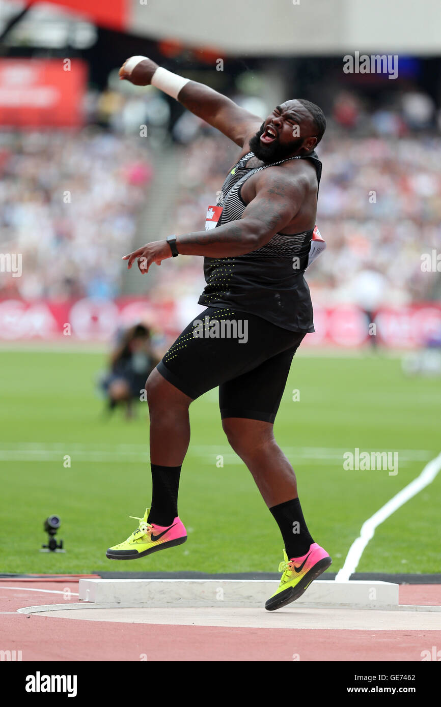 Darrell HILL competing n the Shot Put at the IAAF Diamond League Anniversary Games. Stock Photo