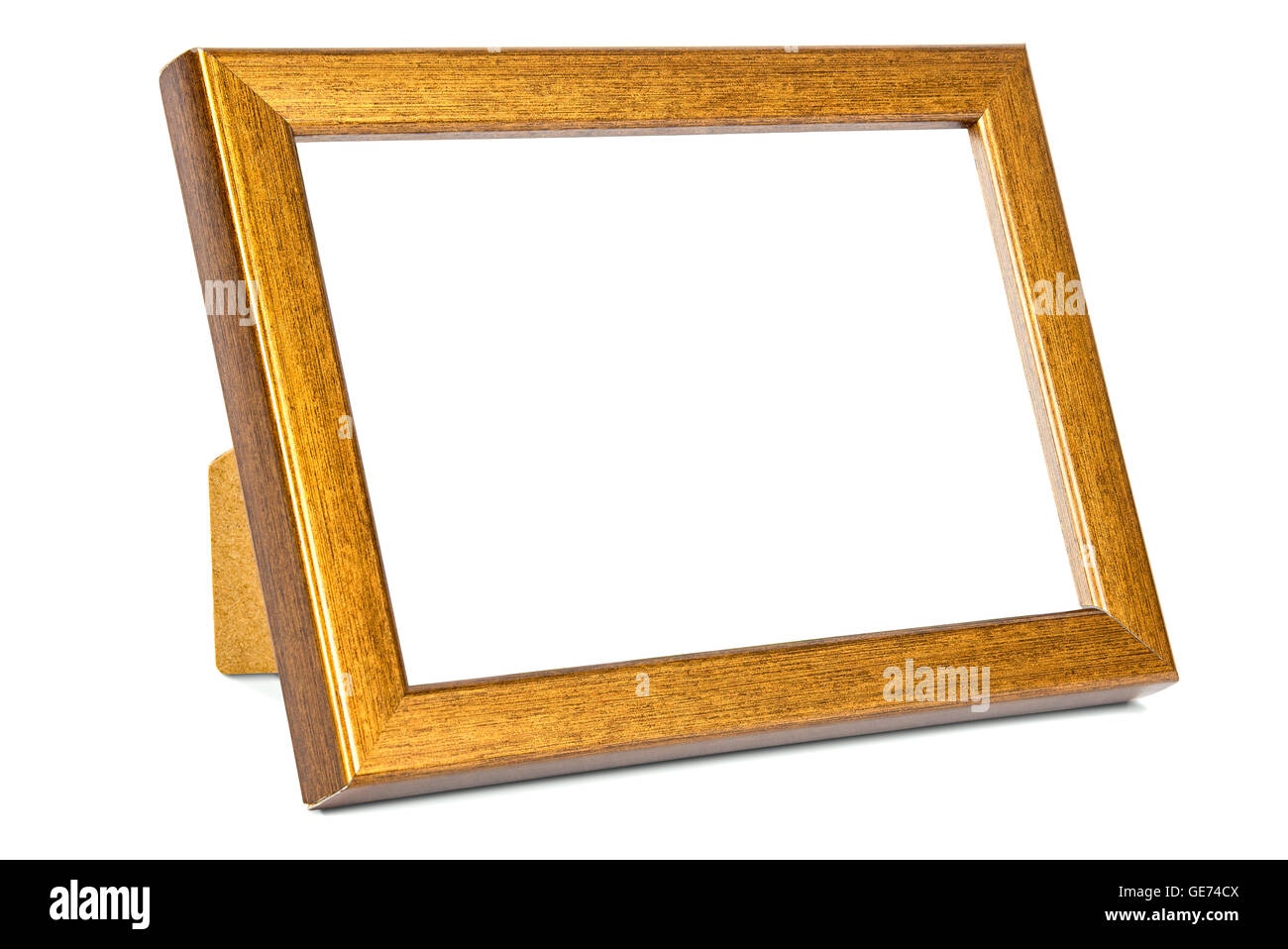 Copper photo frame isolated on white background with clipping path