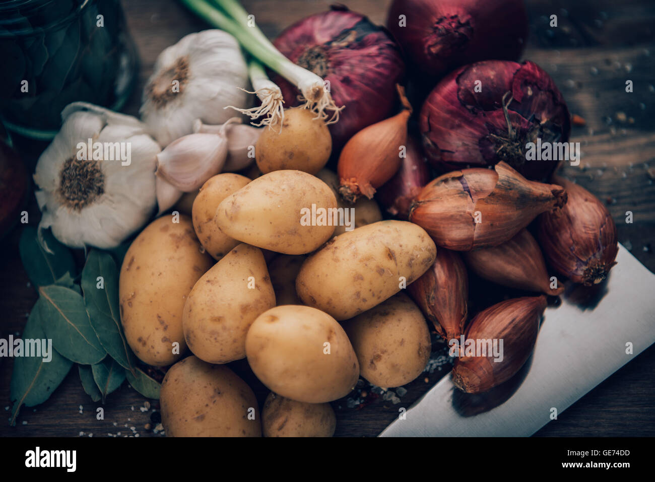 Beauty shots of food on a rustic setting Stock Photo - Alamy