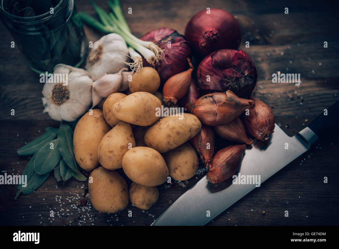 Beauty shots of food on a rustic setting Stock Photo - Alamy