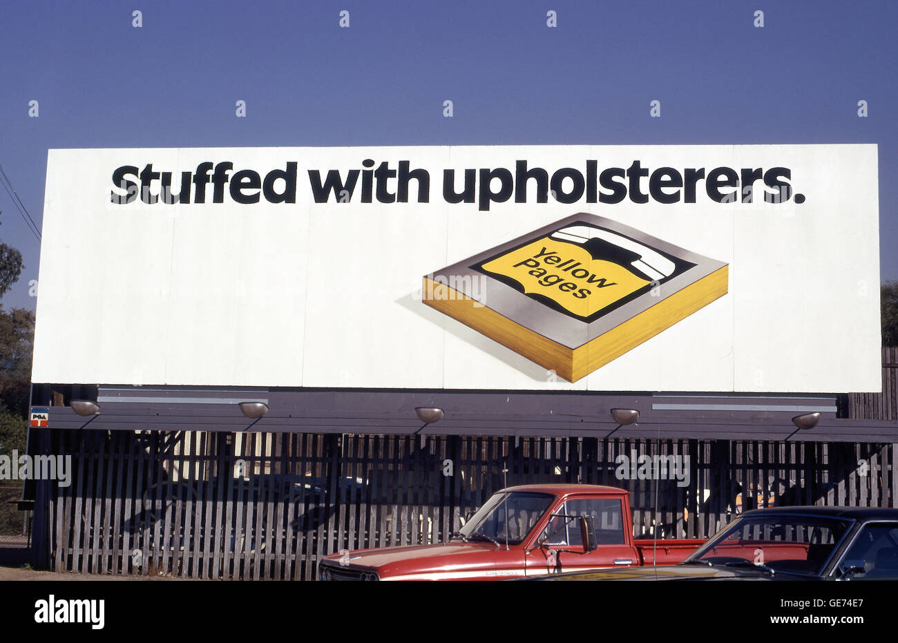 Yellow Pages billboard in Los Angeles circa 1972 Stock Photo