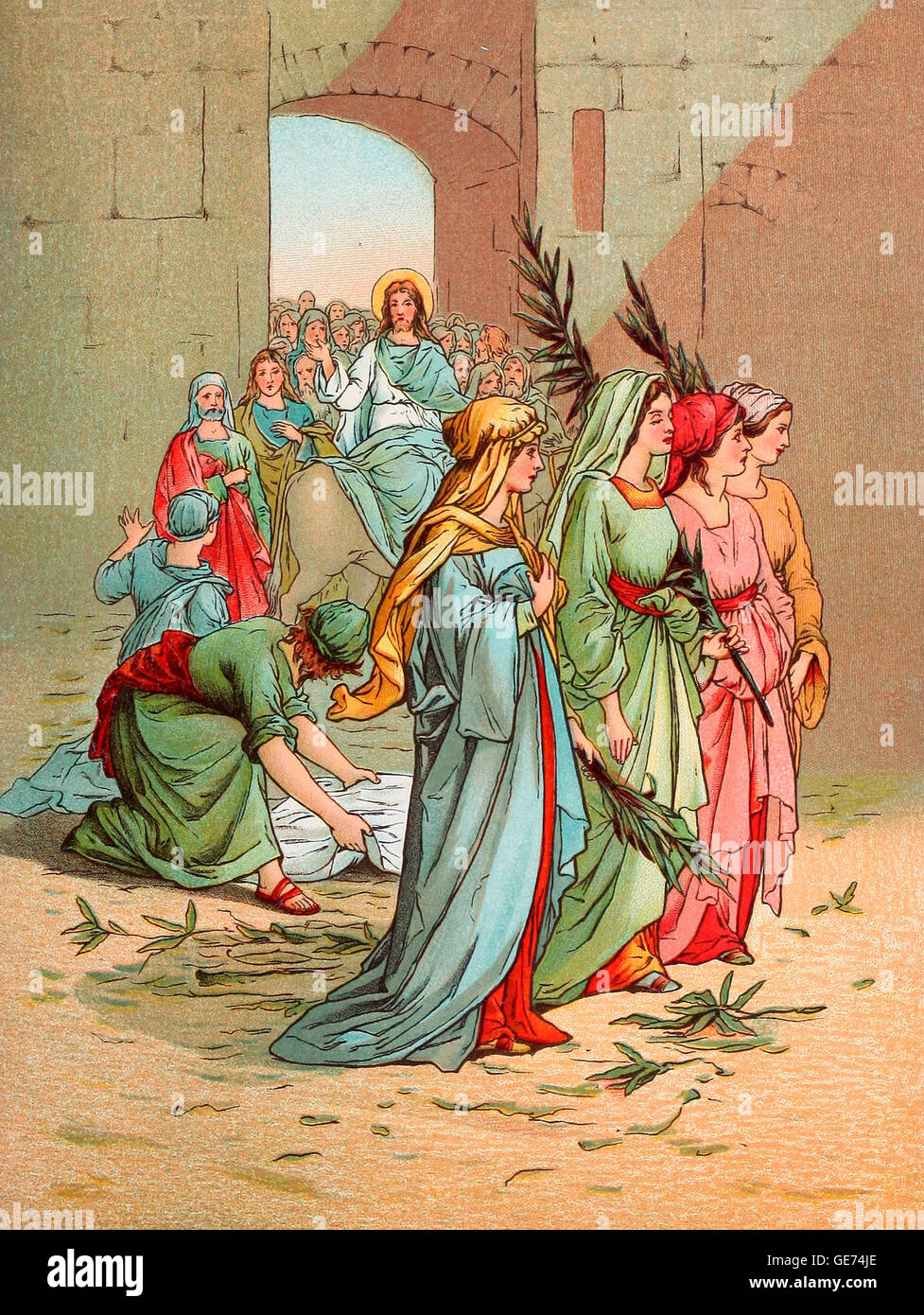 Hosanna - Jesus Christ entering Jerusalem in triumph Stock Photo