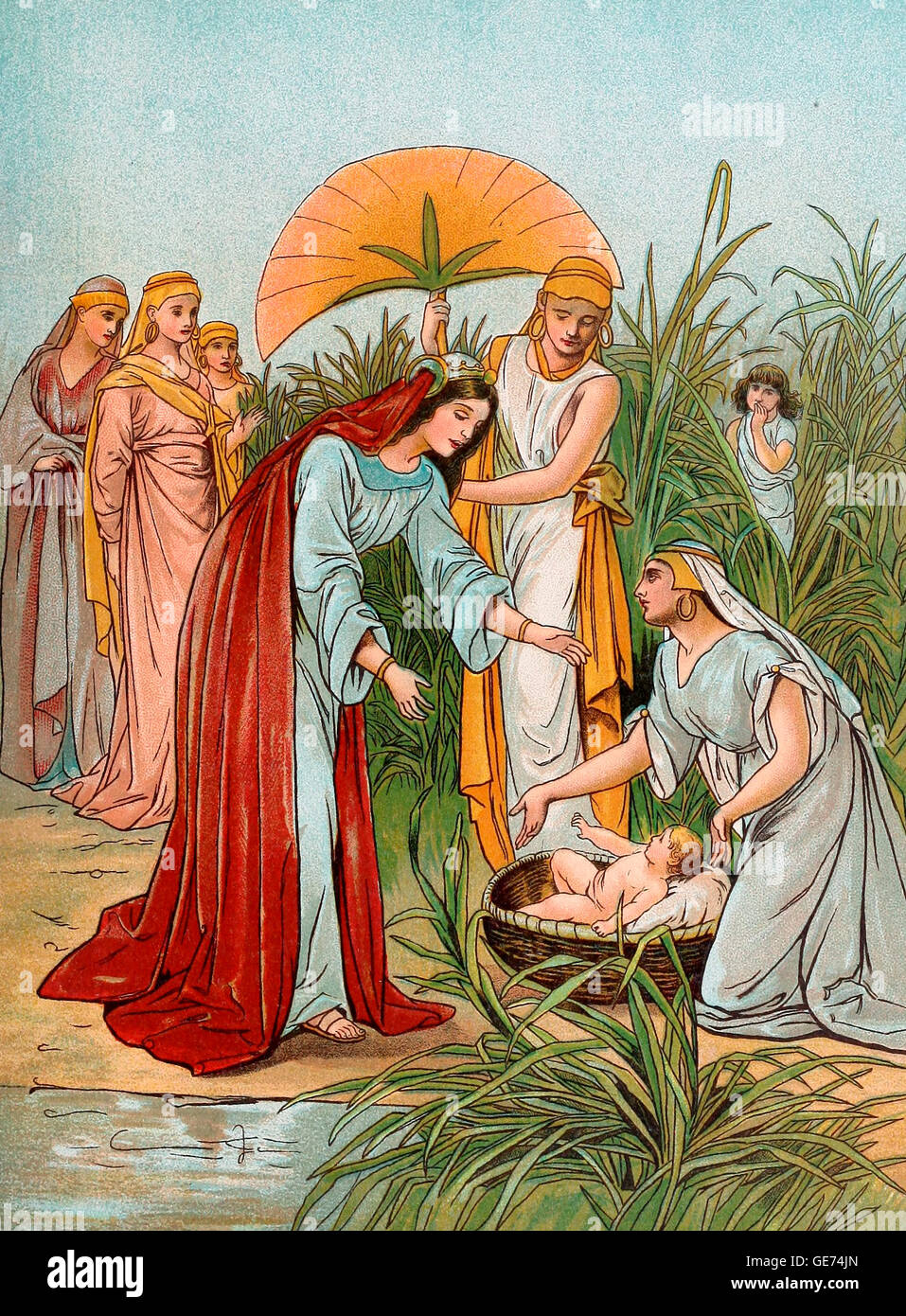 The Finding of Moses - Old Testament Egypt Stock Photo