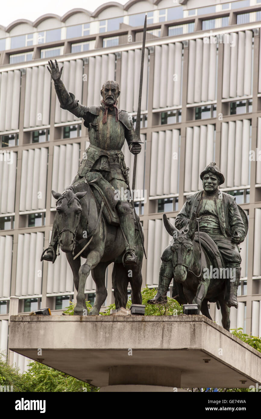 Don Quixote and Sancho Panza sculpture, Brussels, Belgium Stock Photo