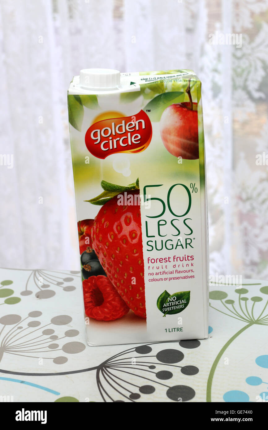 Golden Circle 50% Less Sugar Forest Fruits Drink Stock Photo