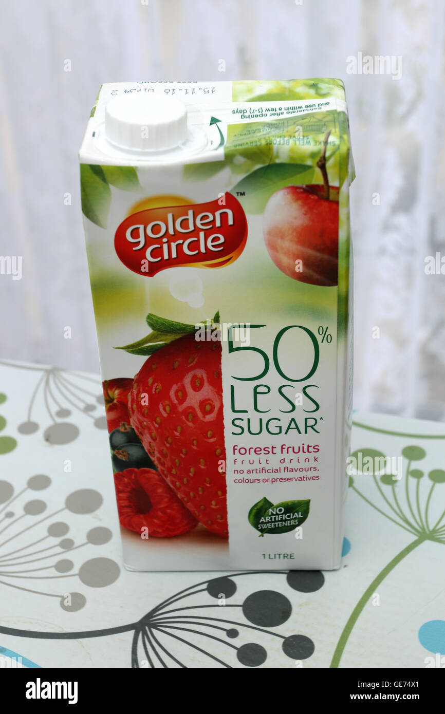 Golden Circle 50% Less Sugar Forest Fruits Drink Stock Photo