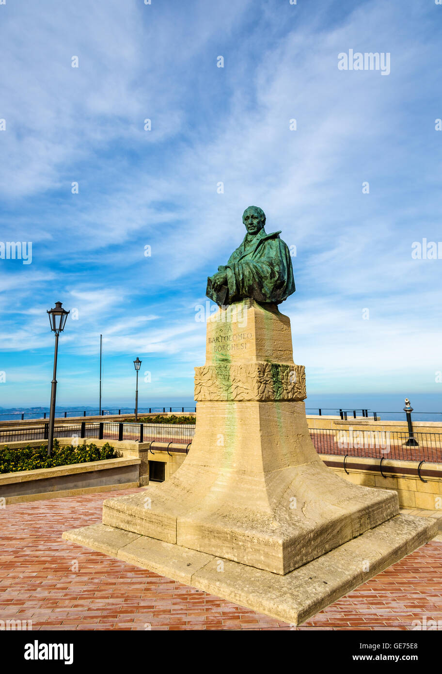 Monument of Bartolomeo Borghesi in San Marino Stock Photo