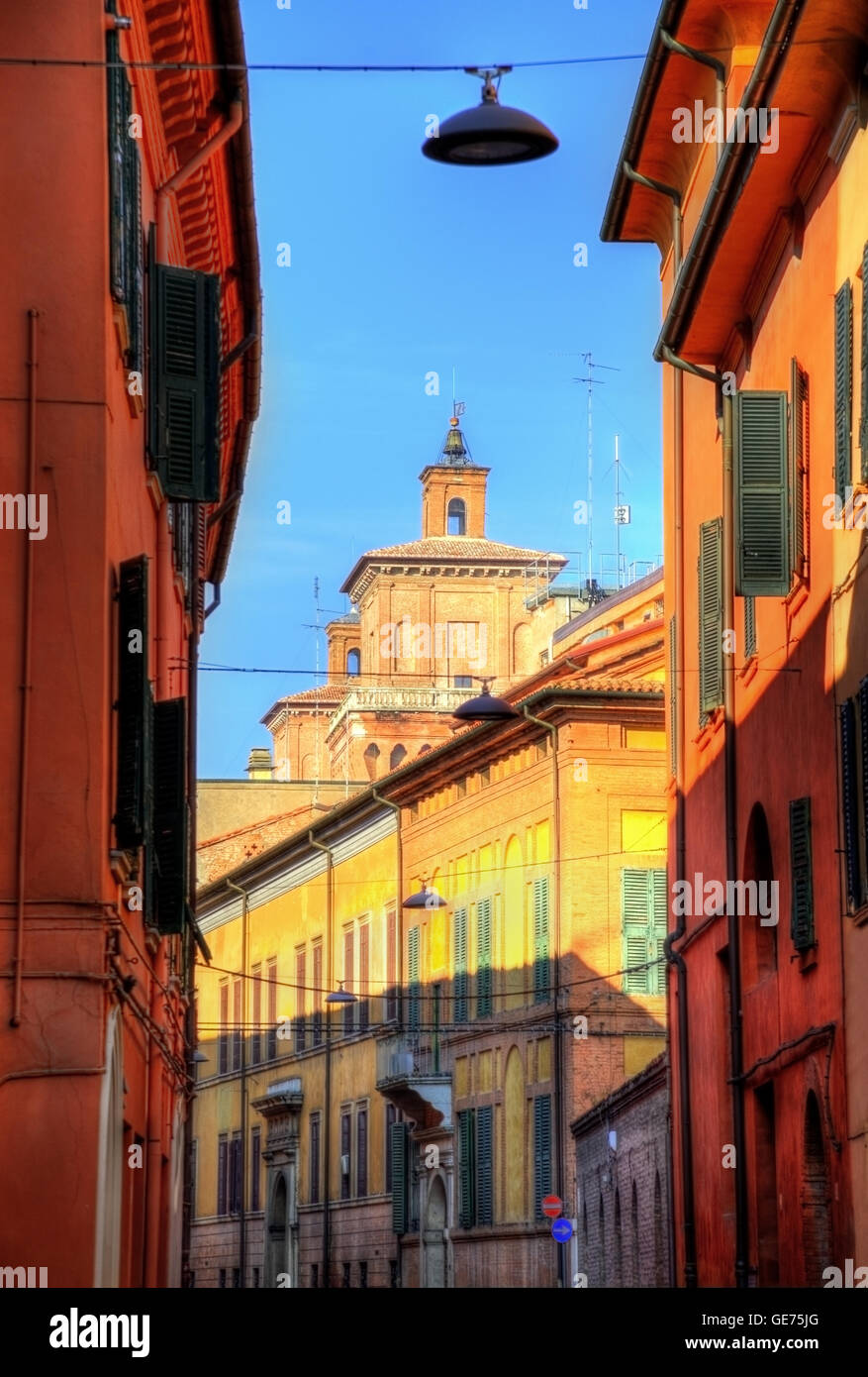 Street in the historic centre of Ferrara - Italy Stock Photo