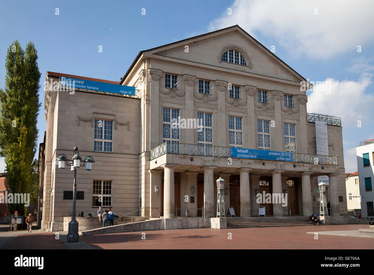 German national theatre, Goethe and Schiller Monument, Weimar Stock Photo