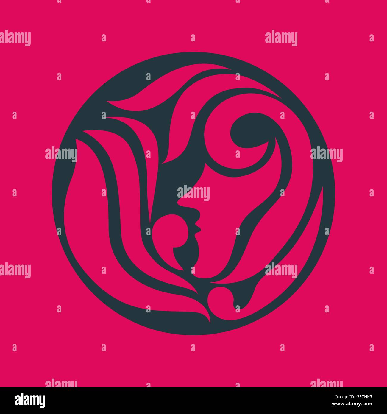 Woman vector logo design template. Girl silhouette - cosmetics, beauty ...