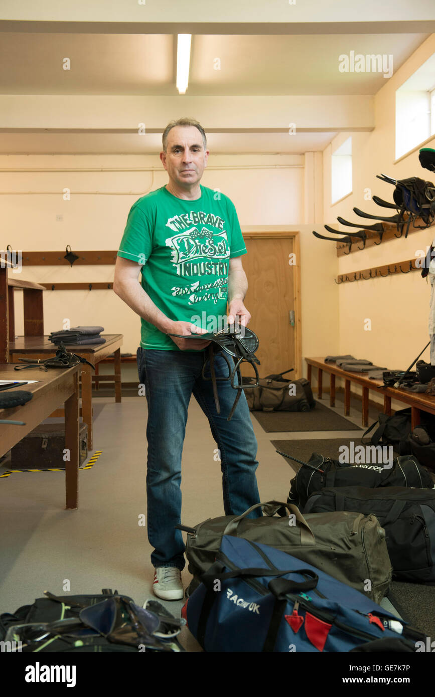 horse racing locker room, stud room where the jockeys change into their