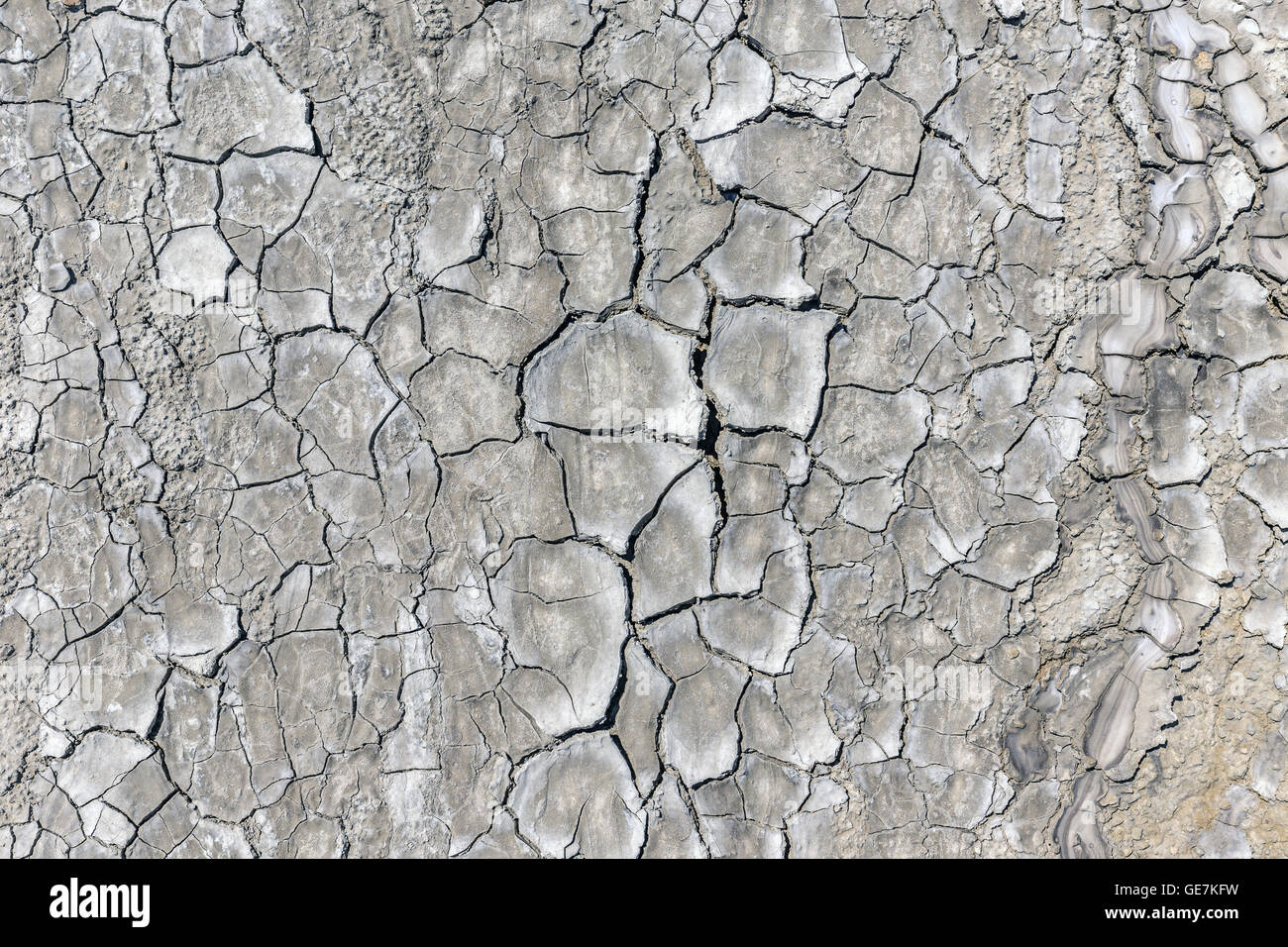 Top view shot of cracked soil Stock Photo