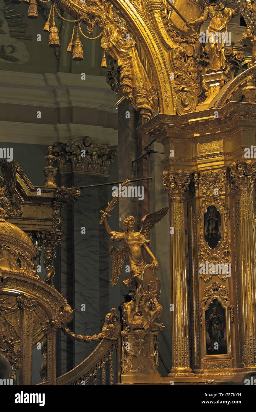 Detail of main altar of Cathedral of Saints Peter and Paul, Fortress of Saints Peter and Paul, St Petersburg, Russia. Stock Photo