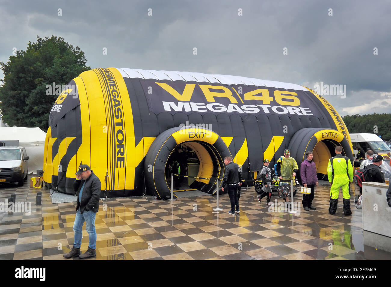Valentino Rossi inflatable Megastore for Merchandising Stock Photo