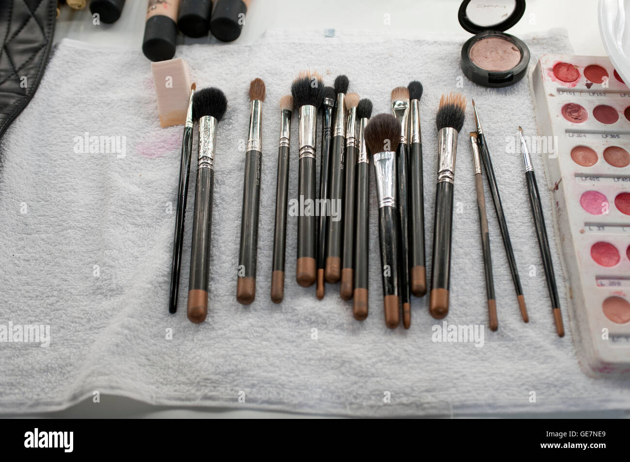 makeup brushes Stock Photo