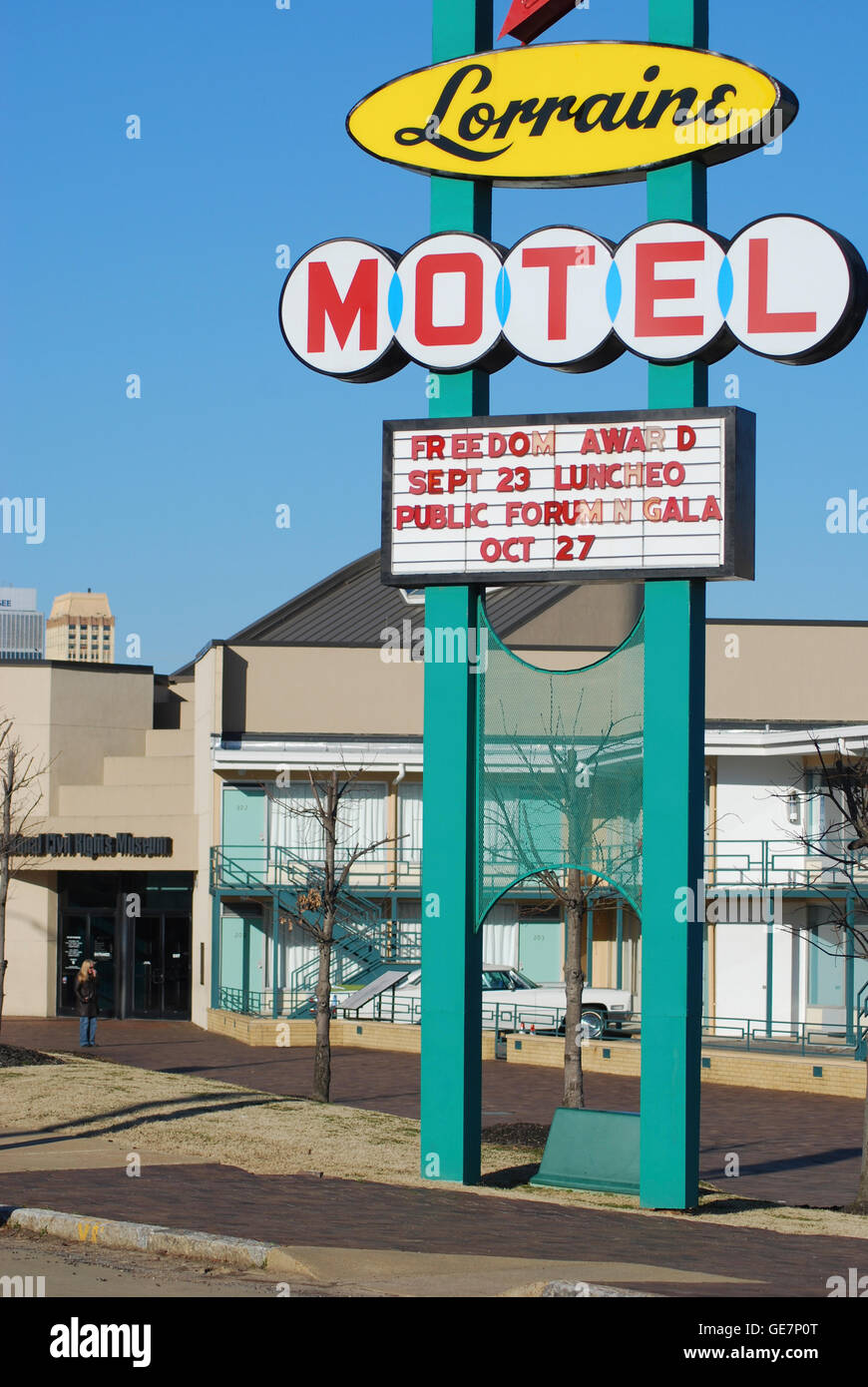 Sign for the Lorraine Motel Sign Memphis  USA Stock Photo