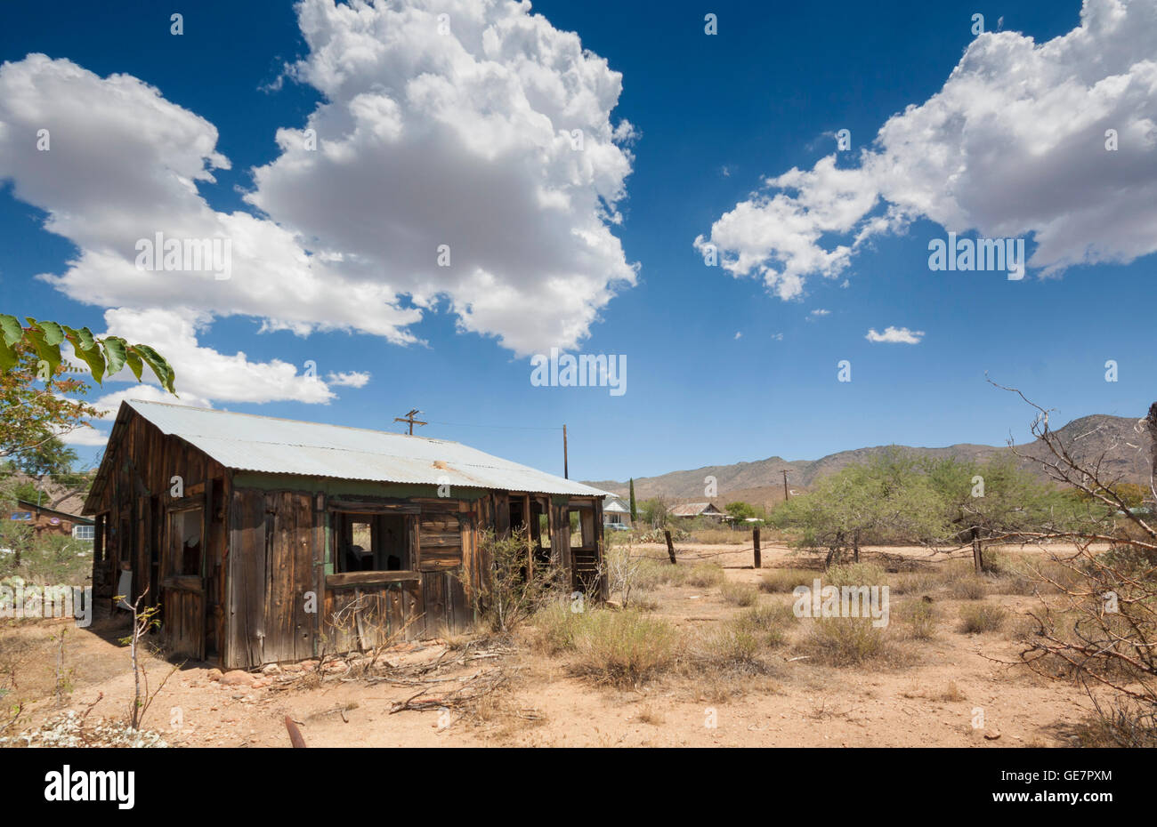 Tumbledown timber shack in ghost town in Arizona USA Stock Photo Alamy