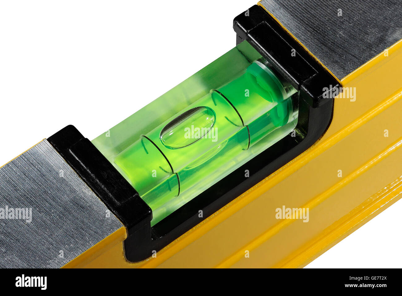 Close up of a spirit level bubble. Stock Photo