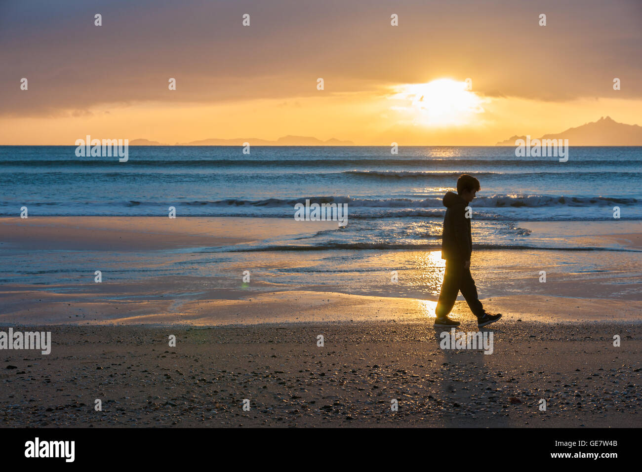 Beach waipu beach at sunset hi-res stock photography and images - Alamy