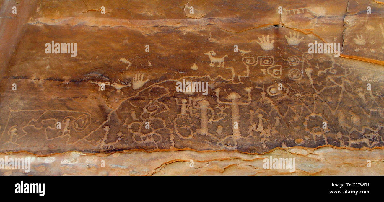 The petroglyphs at Mesa Verde National Park in Colorado, USA. Stock Photo